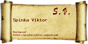 Spinka Viktor névjegykártya